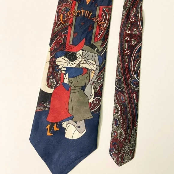 Vintage Looney Tunes Carrotblanca Tie Bugs  Bunny Cartoon Print - Picture 1 of 12